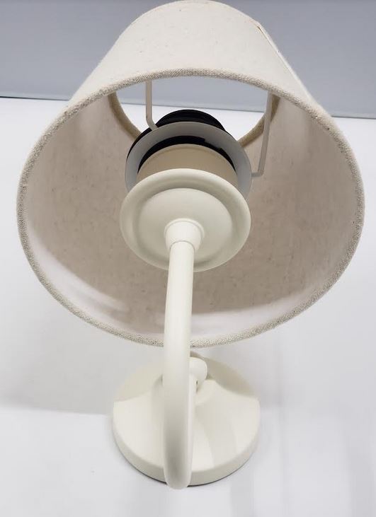 APLIQUE LATÓN BLANCO ROTO CON TULIPA TELA BEIGE - Imagen 2