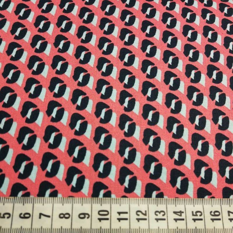 Tela de popelín 100% algodón estampado graphic pink
